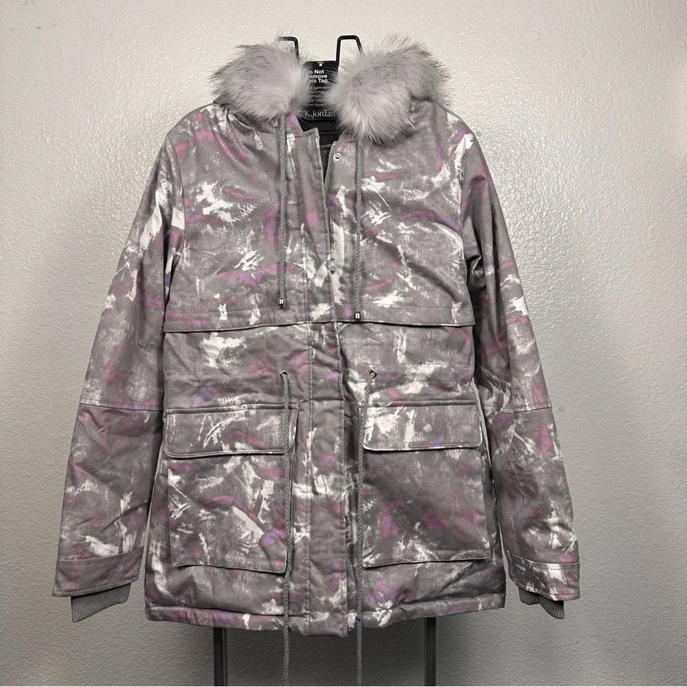 K Jordan | Stylish Gray and Purple‎ Women's Jacket
